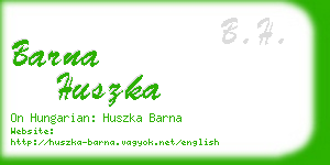barna huszka business card